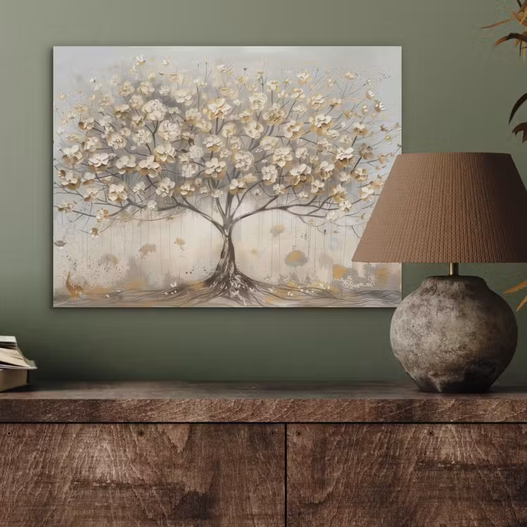 Boom - Beige - Goud - Verflook - Grijs PET vilt klein -sfeer2
