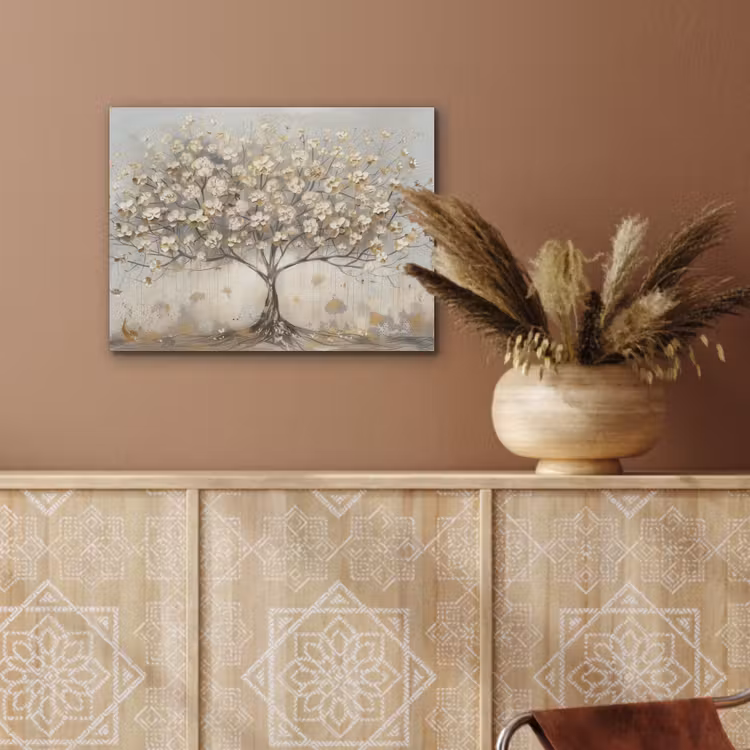 Boom - Beige - Goud - Verflook - Grijs PET vilt klein -sfeer4