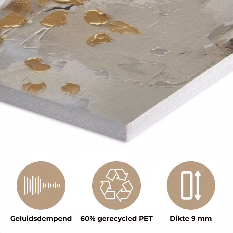 Boom - Beige - Grijs - Goud - Abstract PET vilt klein -closeup_NL