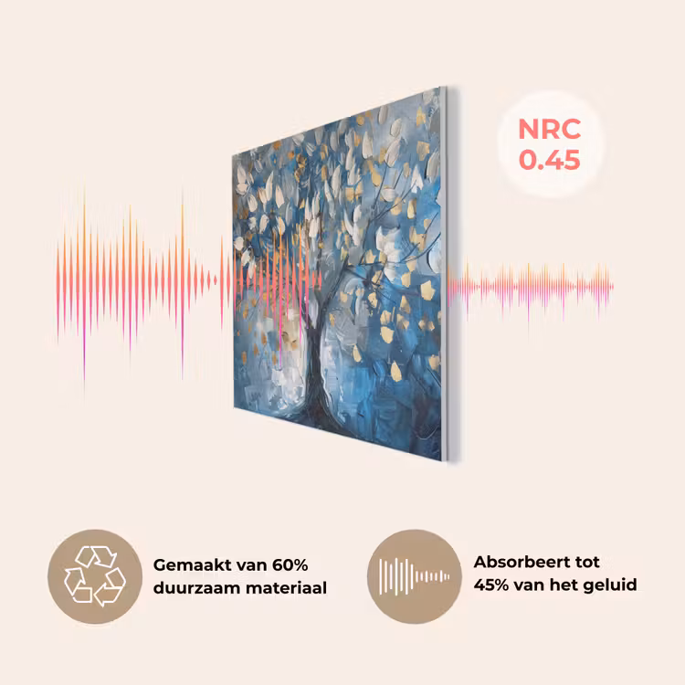Boom - Blauw - Goud - Abstract PET vilt klein -USP_NL