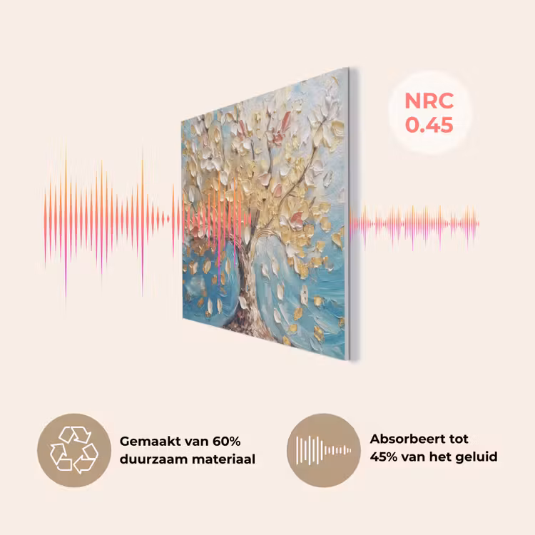Boom - Blauw - Goud - Abstract - Modern PET vilt klein -USP_NL