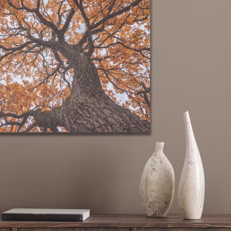 Boom - Bladerdak - Herfst - Oranje - Sfeervol PET vilt klein -sfeer6_closeup