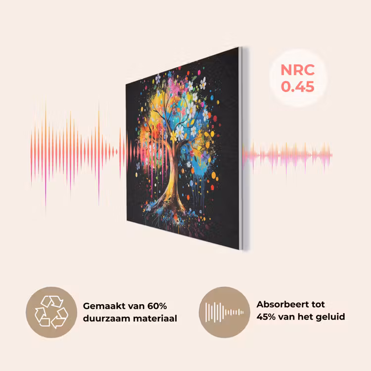 Boom - Kleurrijk - Bloemen - Zwart PET vilt klein -USP_NL