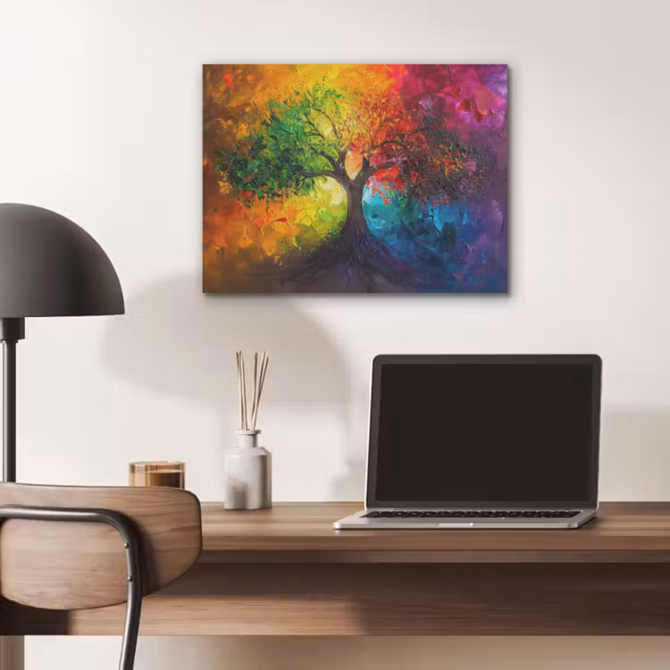 Boom - Kleurrijk - Modern - Abstract PET vilt klein -sfeer5