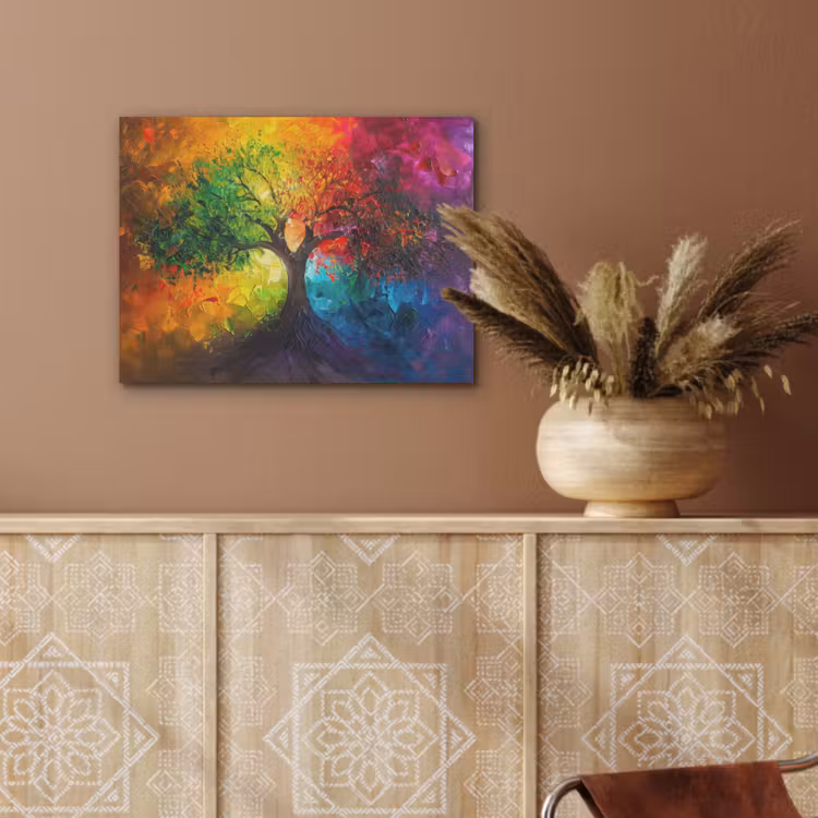 Boom - Kleurrijk - Modern - Abstract PET vilt klein -sfeer4