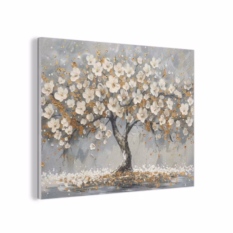 Boom - Bloemen - Wit - Natuur - Kunst PET vilt klein -3d