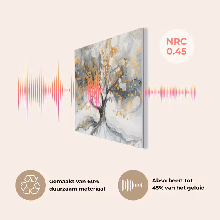 Boom - Modern - Abstract - Goud - Zwart - Wit PET vilt klein -USP_NL