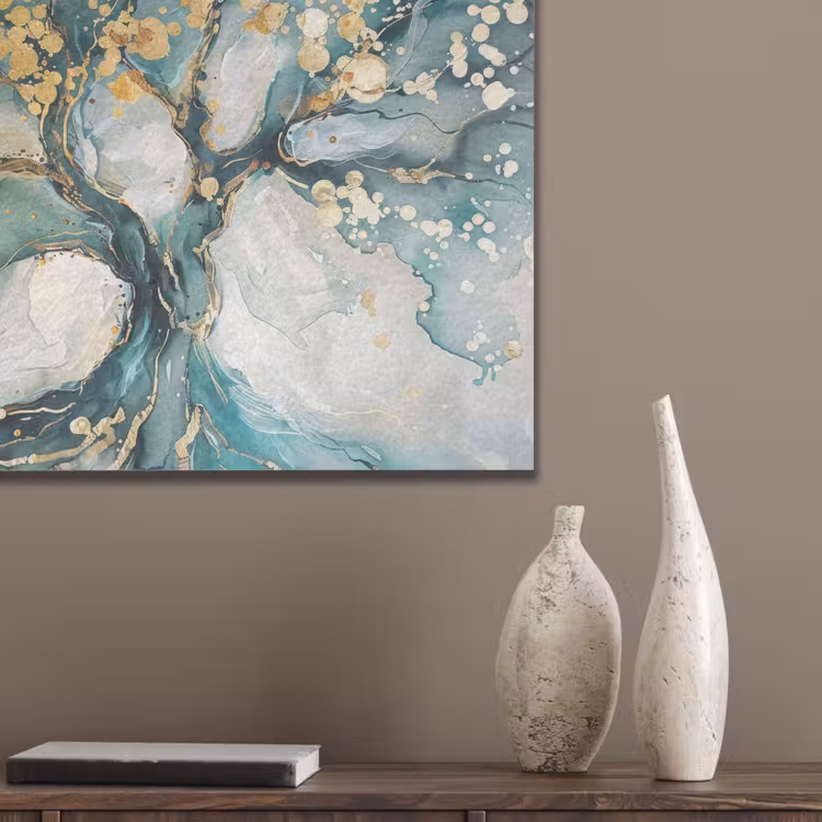 Boom - Modern - Verflook - Turquoise - Goud PET vilt klein -sfeer6_closeup