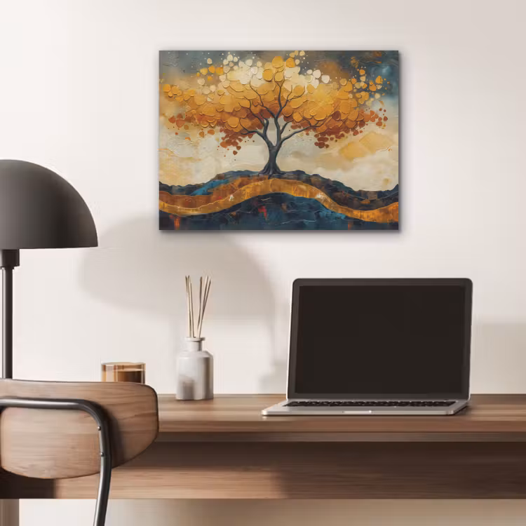 Boom - Natuur - Goud - Modern PET vilt klein -sfeer5