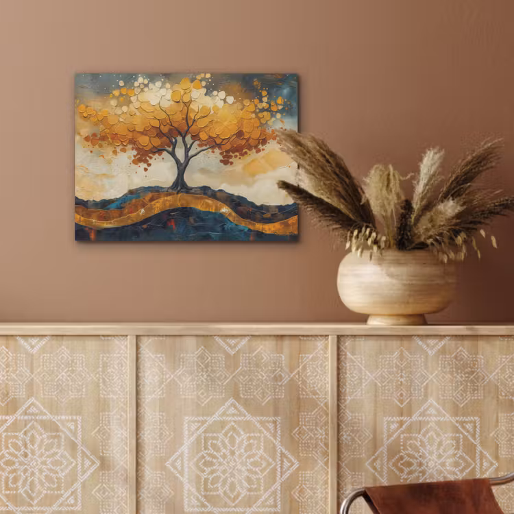 Boom - Natuur - Goud - Modern PET vilt klein -sfeer4