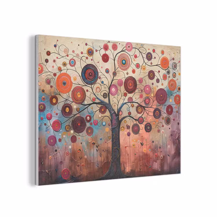 Levensboom - Bloemen - Roze - Hippie - Kunst PET vilt klein -3d