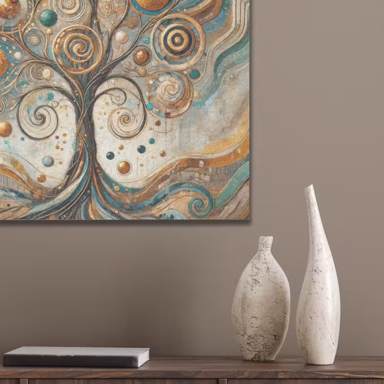 Levensboom - Boom - Abstract - Modern PET vilt klein -sfeer6_closeup