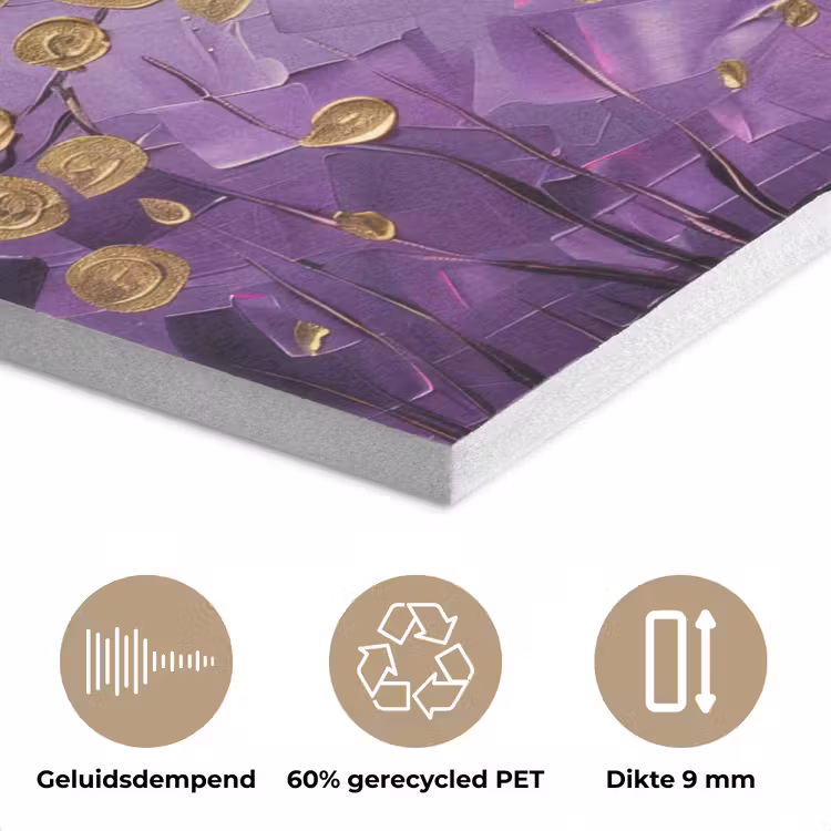 Levensboom - Boom - Paars - Goud - Modern PET vilt klein -closeup_NL