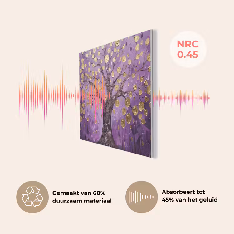 Levensboom - Boom - Paars - Goud - Modern PET vilt klein -USP_NL