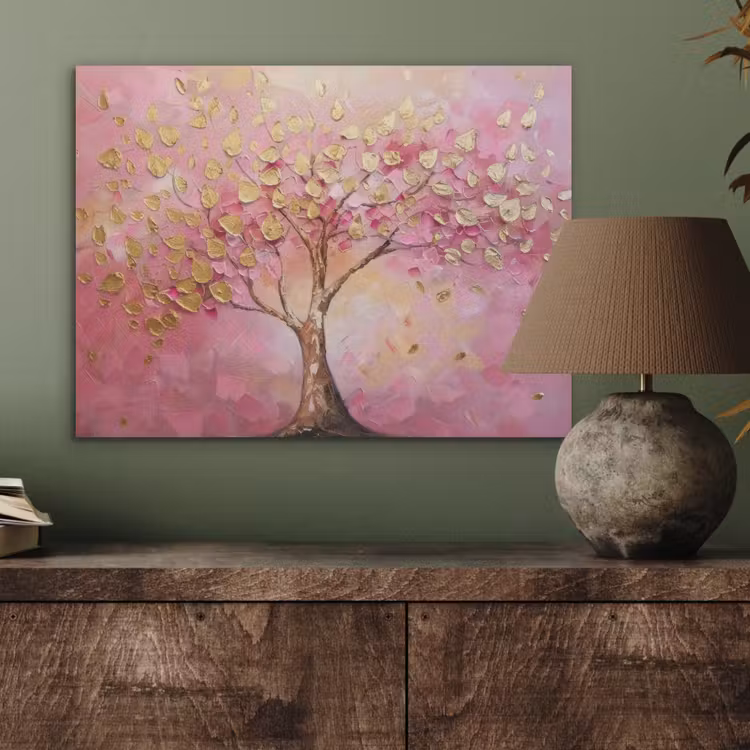 Boom - Roze - Goud - Modern PET vilt klein -sfeer2
