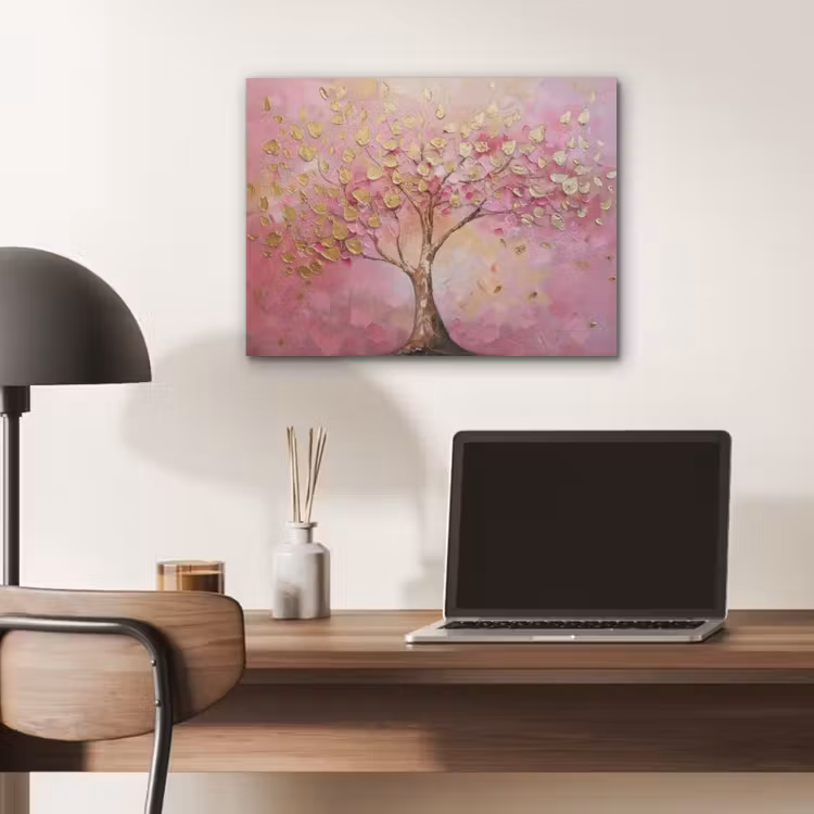 Boom - Roze - Goud - Modern PET vilt klein -sfeer5