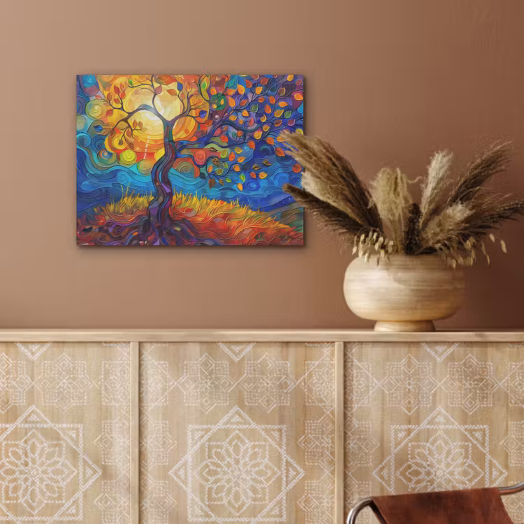 Boom - Zon - Verflook - Kleuren - Abstract PET vilt klein -sfeer4