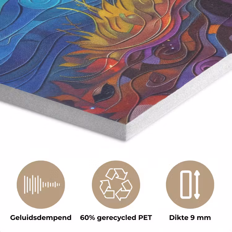 Boom - Zon - Verflook - Kleuren - Abstract PET vilt klein -closeup_NL
