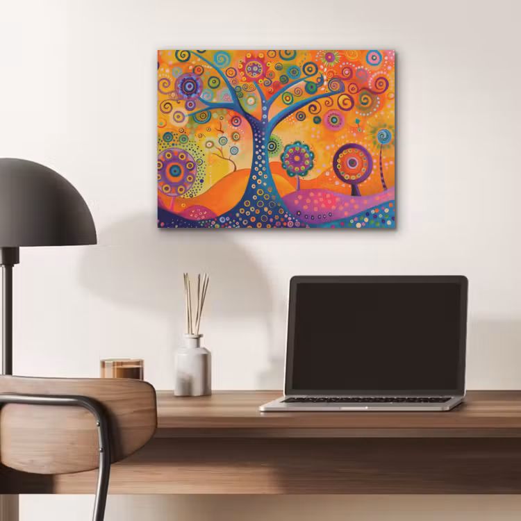 Boom - Levensboom - Abstract - Kleurrijk PET vilt klein -sfeer5