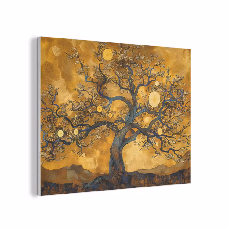 Boom - Levensboom - Abstract - Goud PET vilt klein -3d