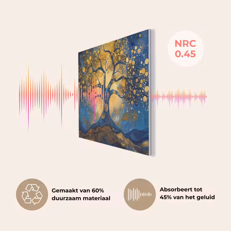 Boom - Levensboom - Blauw - Goud PET vilt klein -USP_NL