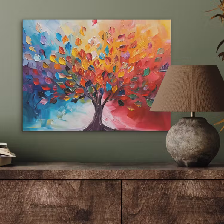 Boom - Levensboom - Kleurrijk - Abstract PET vilt klein -sfeer2