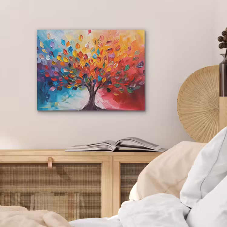 Boom - Levensboom - Kleurrijk - Abstract PET vilt klein -sfeer3