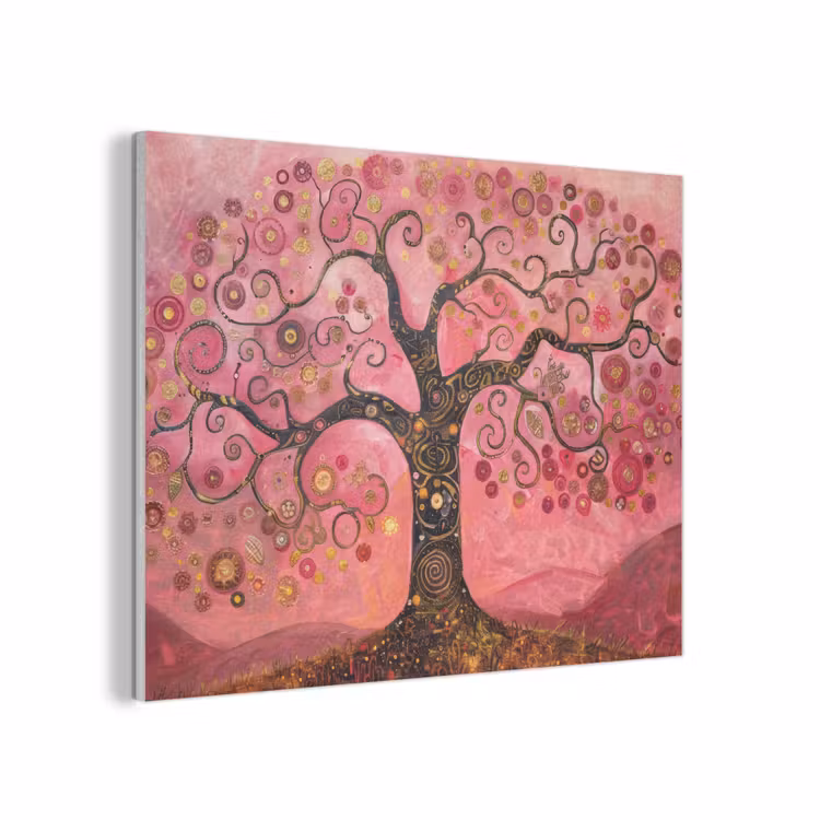 Boom - Levensboom - Roze - Goud PET vilt klein -3d