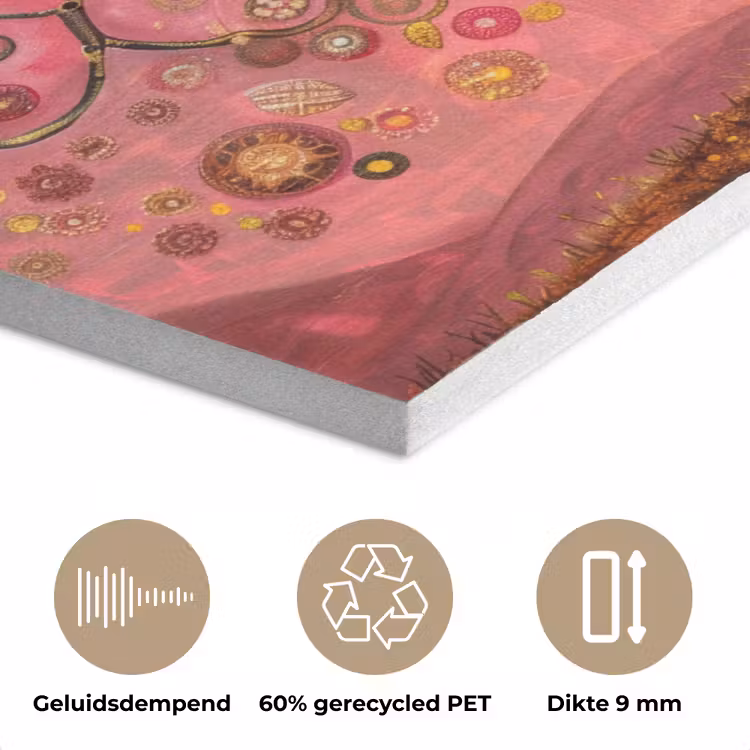 Boom - Levensboom - Roze - Goud PET vilt klein -closeup_NL
