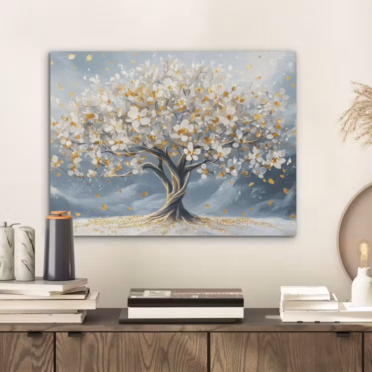 Boom - Winter - Levensboom - Modern - Goud PET vilt klein -sfeer1