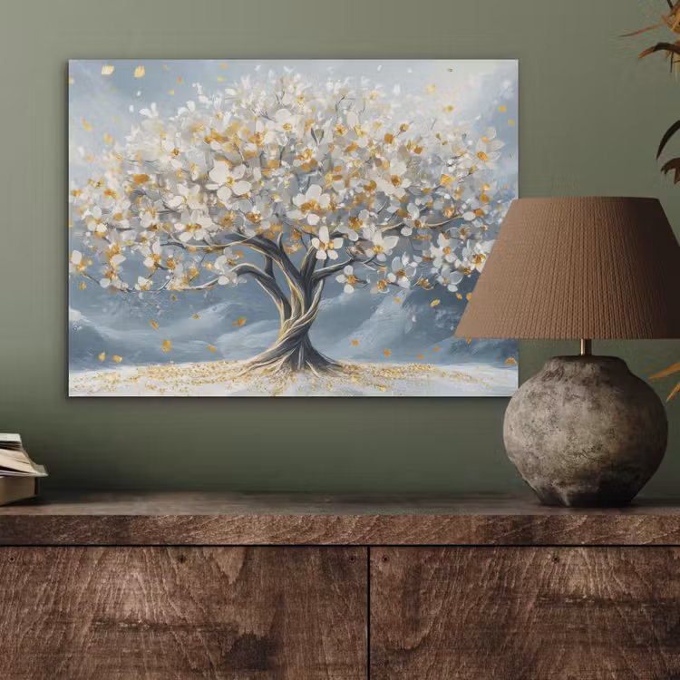 Boom - Winter - Levensboom - Modern - Goud PET vilt klein -sfeer2