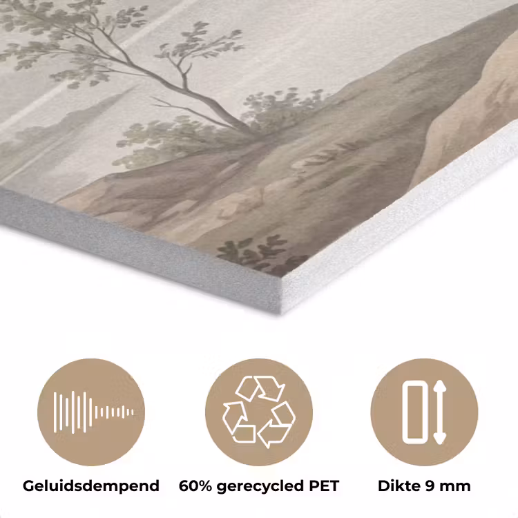 Bomen - Meer - Bergen - Illustratie PET vilt klein -closeup_NL