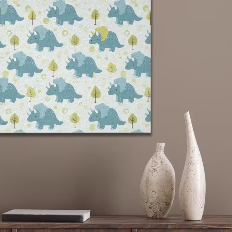 Triceratop - Blauw - Stippen - Boompjes PET vilt klein -sfeer6_closeup