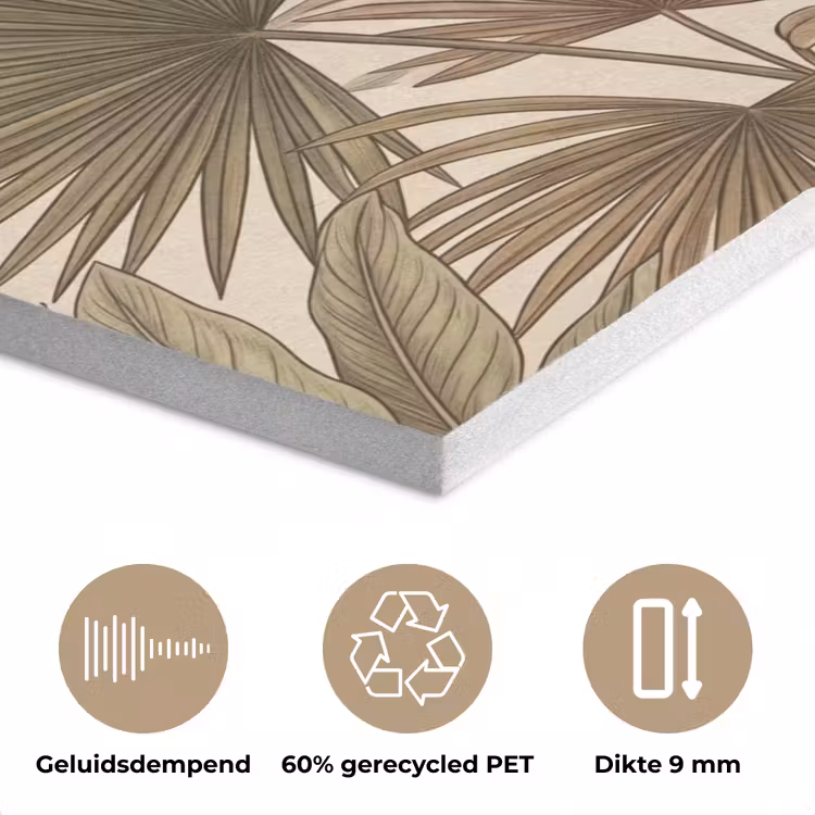 Tropisch - Vogels - Beige PET vilt klein -closeup_NL