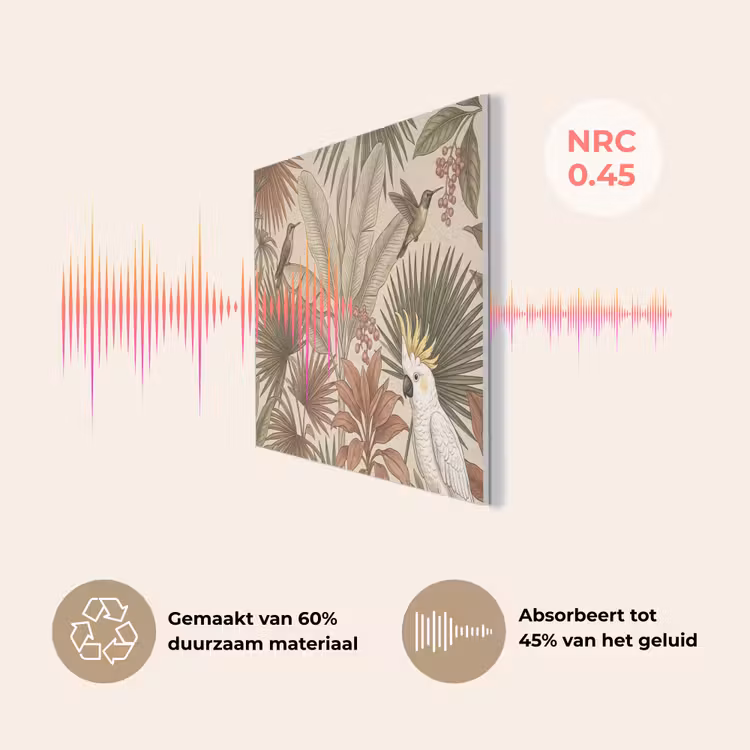 Tropisch - Vogels - Beige PET vilt klein -USP_NL