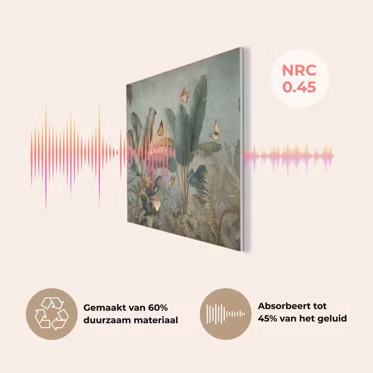 Tropisch bladerdek - Vlinders - groen - Bruin PET vilt klein -USP_NL