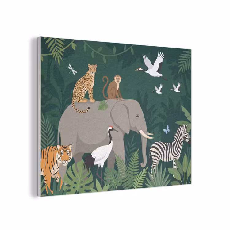 Tropisch - Jungle - Groen PET vilt klein -3d