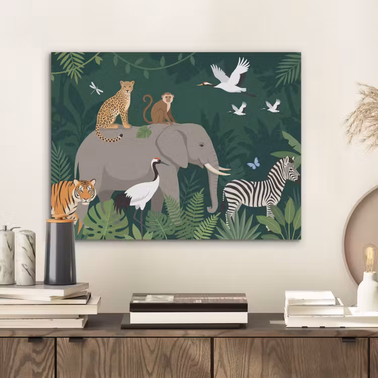 Tropisch - Jungle - Groen PET vilt klein -sfeer1