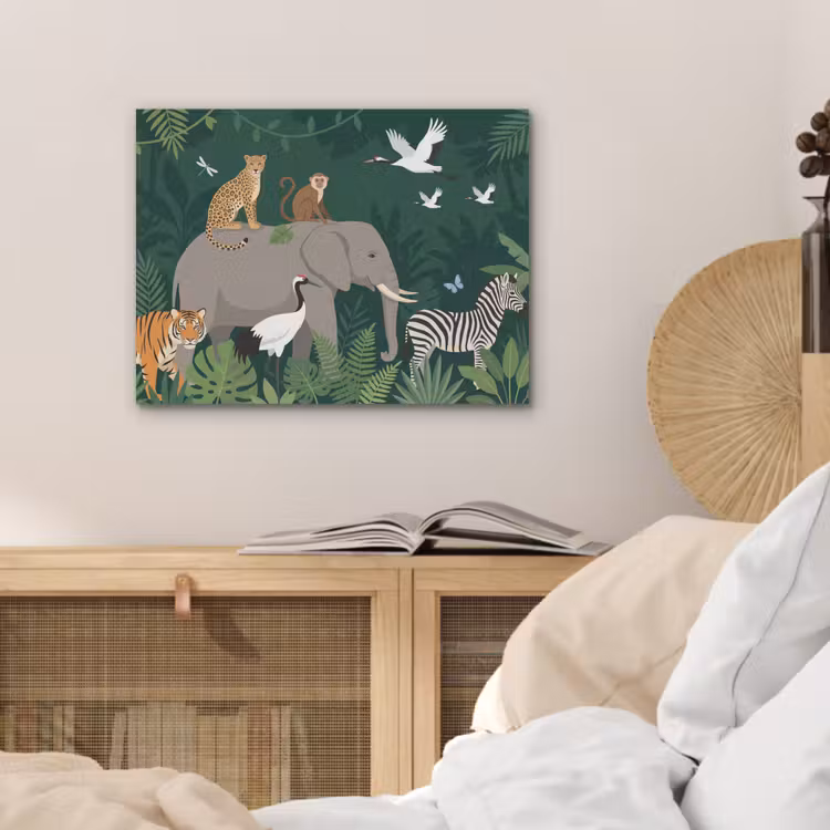 Tropisch - Jungle - Groen PET vilt klein -sfeer3