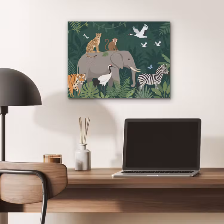 Tropisch - Jungle - Groen PET vilt klein -sfeer5