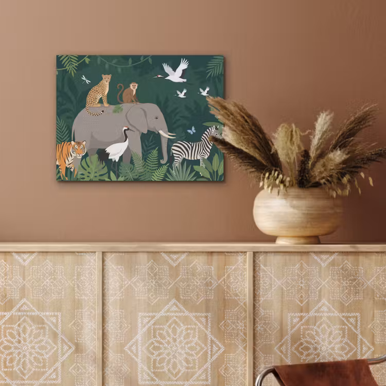 Tropisch - Jungle - Groen PET vilt klein -sfeer4
