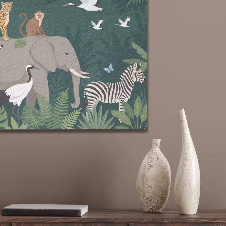 Tropisch - Jungle - Groen PET vilt klein -sfeer6_closeup