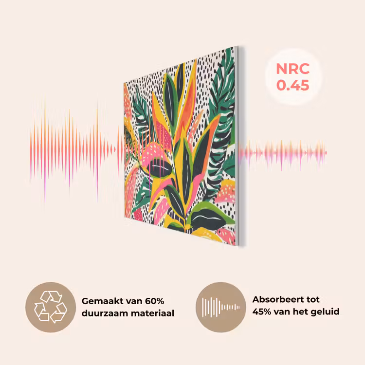 Tropisch - Bladeren - Zwart - wit PET vilt klein -USP_NL