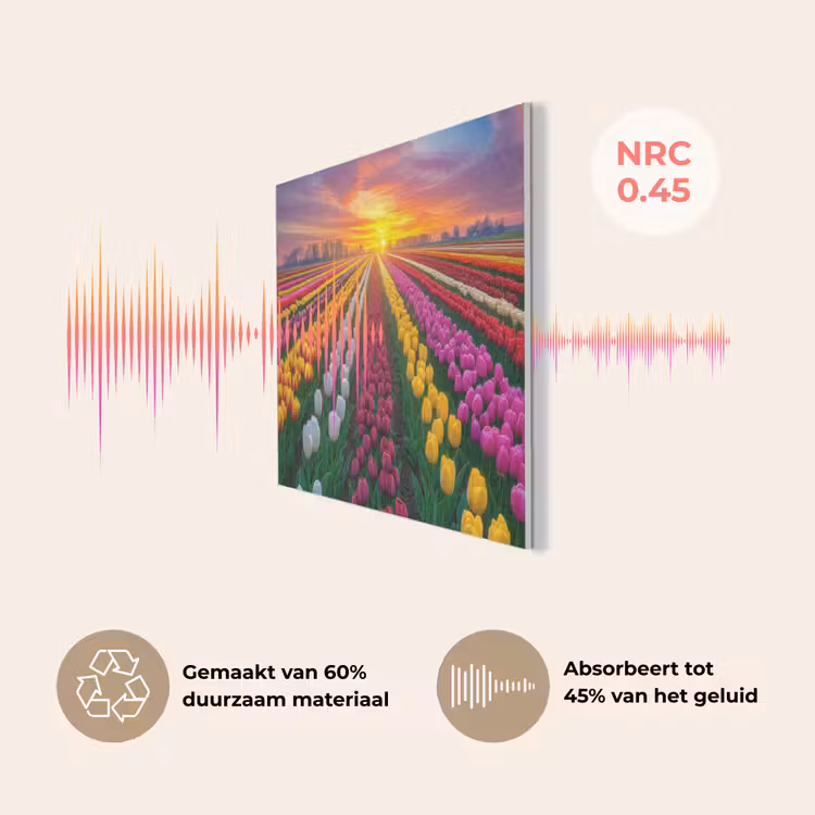Tulpenveld - Zonsondergang - Kleurrijk PET vilt klein -USP_NL