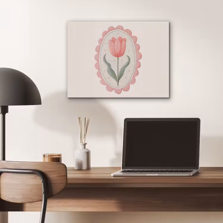 Tulp - Lijst - Ovaal - Illustratie PET vilt klein -sfeer5