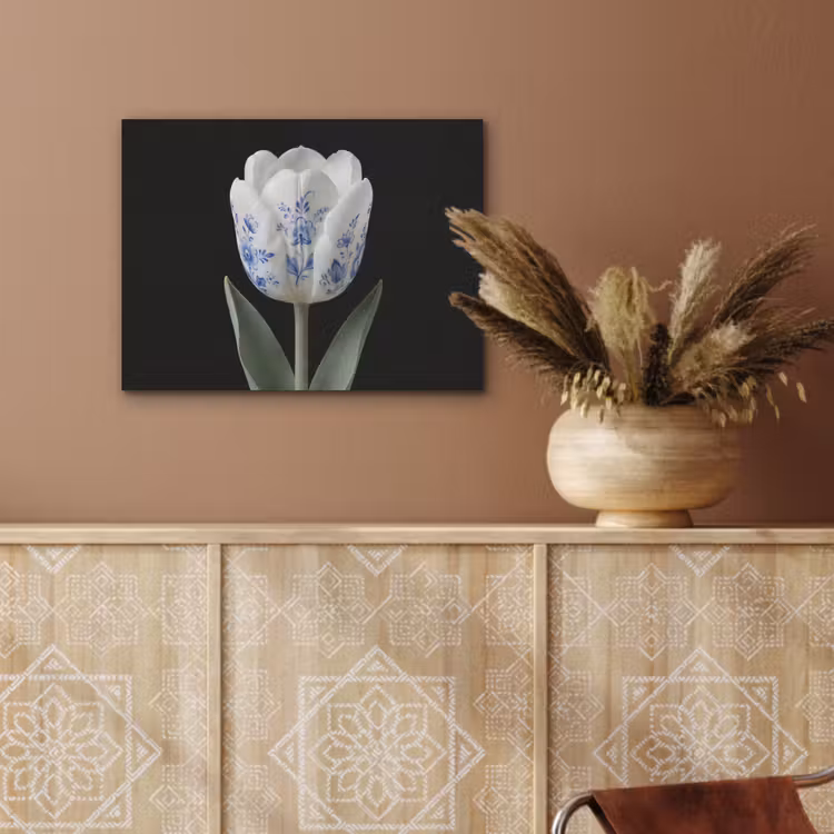 Tulp - Patroon - Blauw PET vilt klein -sfeer4