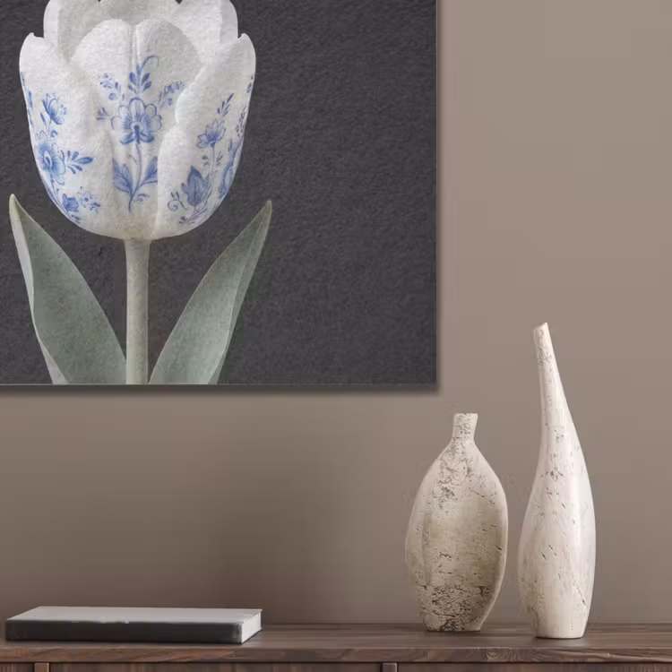 Tulp - Patroon - Blauw PET vilt klein -sfeer6_closeup