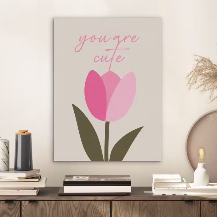 Tulp - Roze - Valentijn - Bloem PET vilt klein -sfeer1