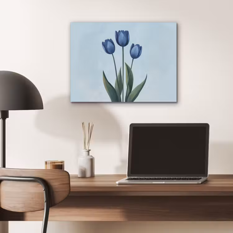 Tulpen - Blauw - Bladeren PET vilt klein -sfeer5