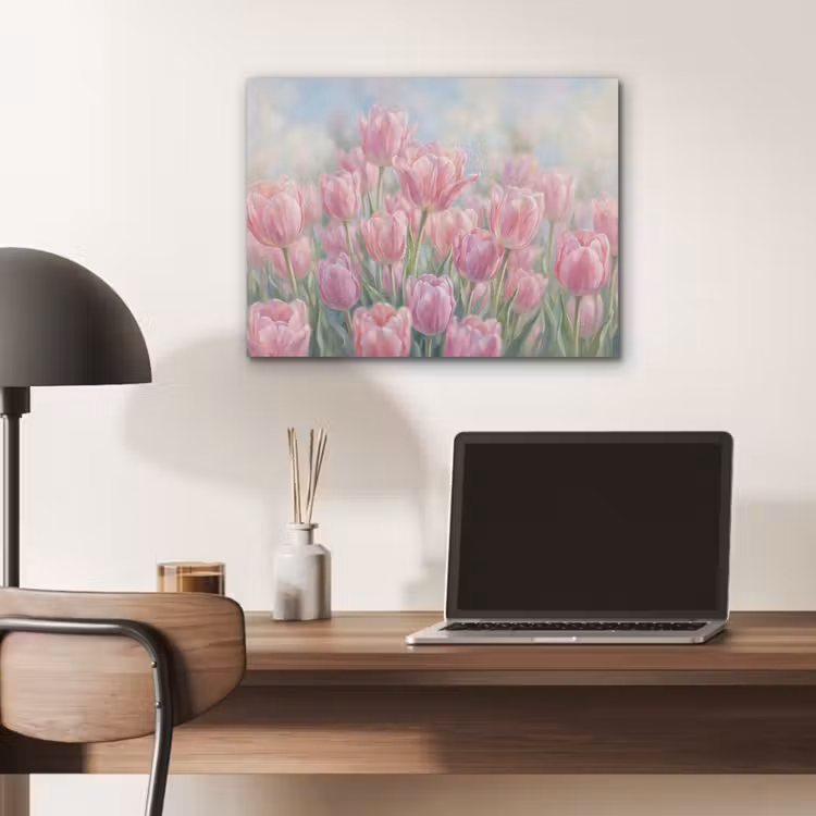 Tulpen - Veld - Lente - Roze PET vilt klein -sfeer5